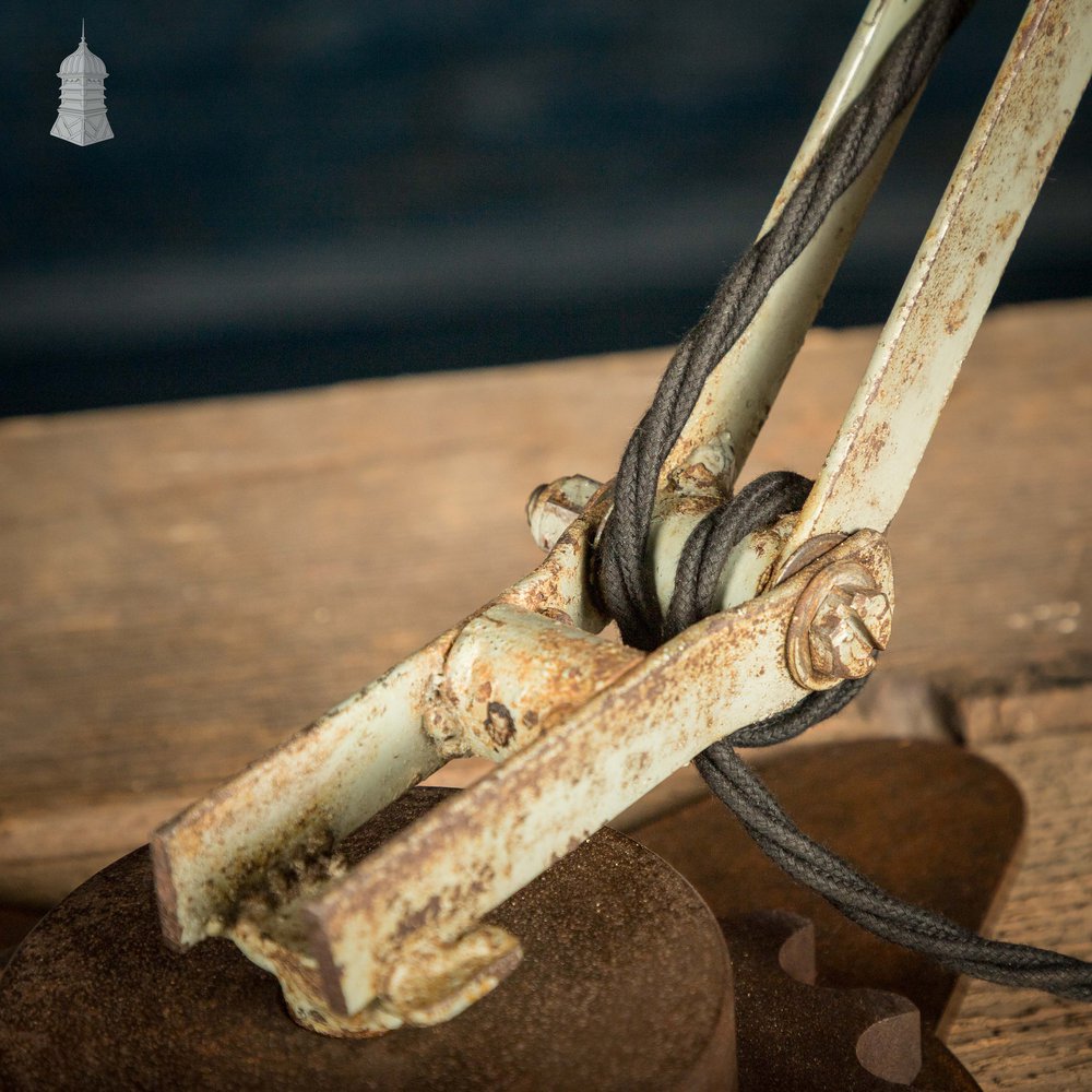 Green Machinist Lamp – Rewired & Repurposed with Custom Base