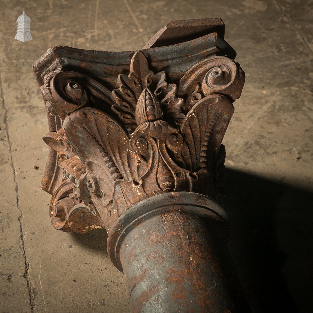 Corinthian Column, Cast Iron, Reclaimed Architectural Pillar