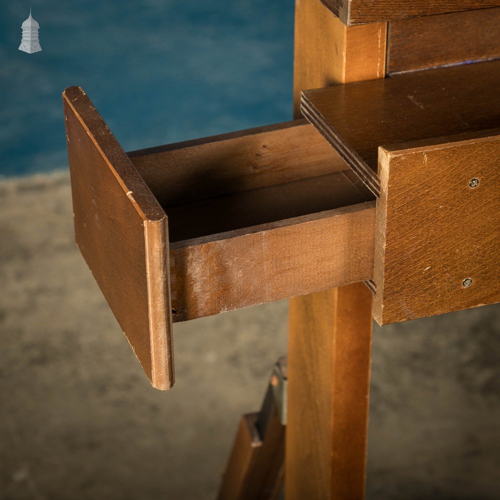 Artists Studio Easel, Large English George V Beech Adjustable (Circa 1930)