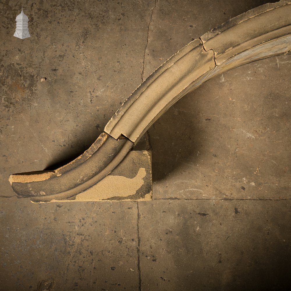 Carved Stone Segmental Door or Window Pediment