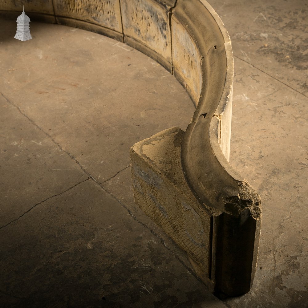 Carved Stone Segmental Door or Window Pediment