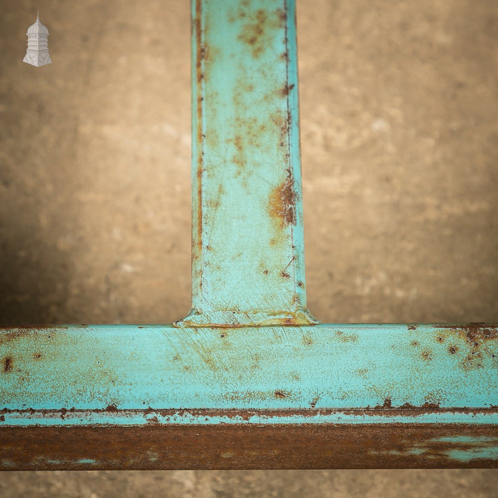 Industrial Steel Workbench with Waxed Rust Patina