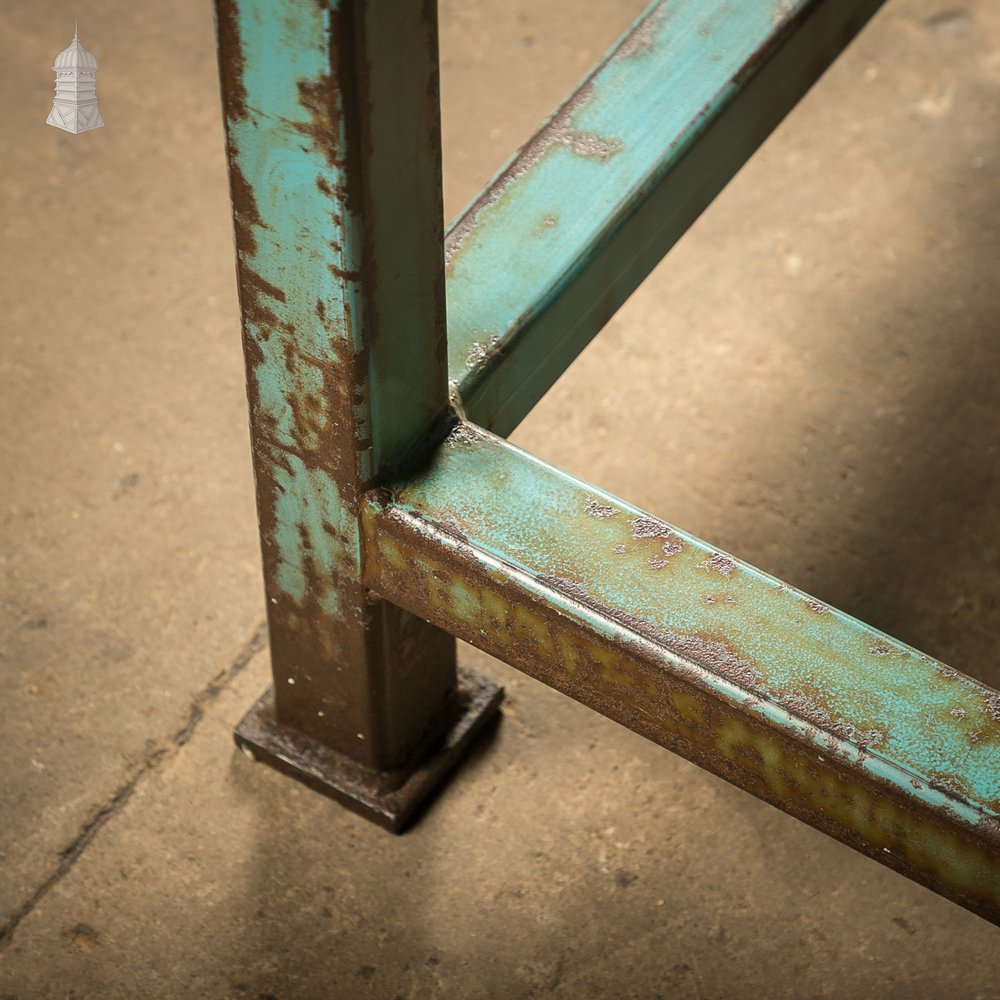 Industrial Steel Workbench with Waxed Rust Patina