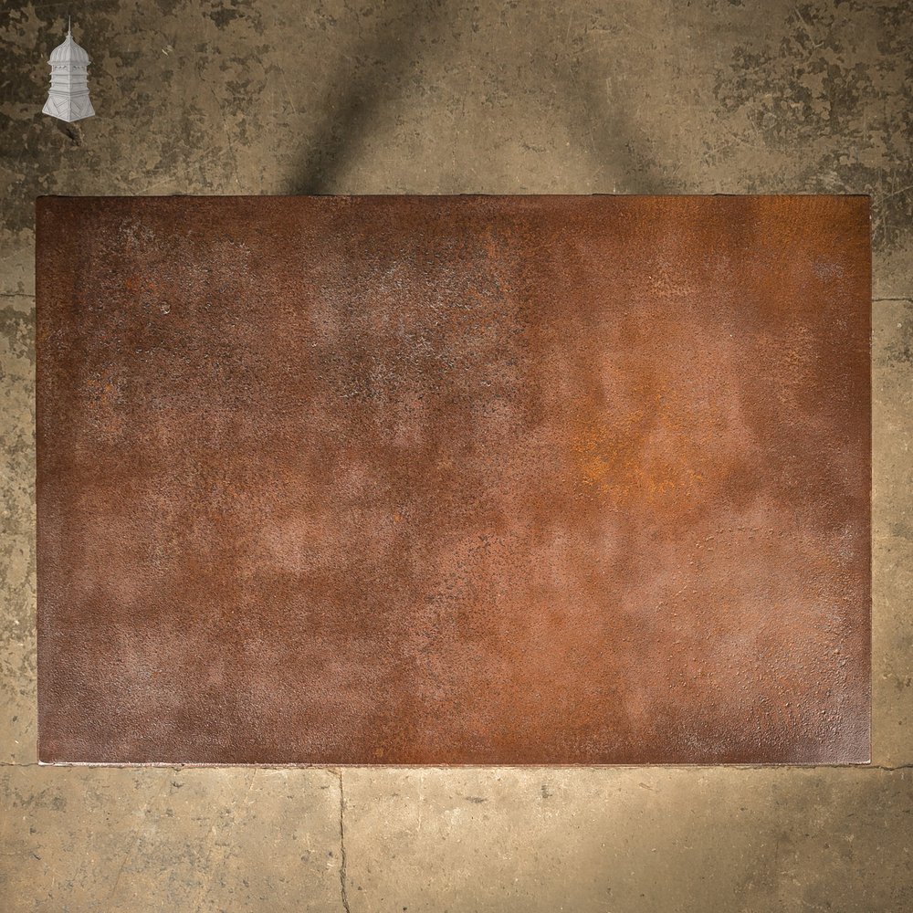 Industrial Steel Workbench with Waxed Rust Patina