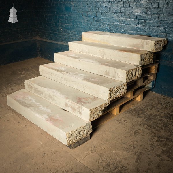 Staircase Treads, Soild York Stone, 6-Step Flight