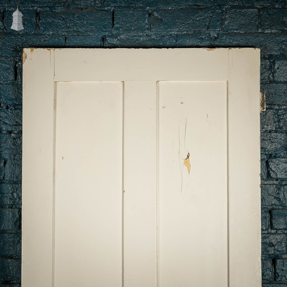 Pine Panelled Doors, Victorian 4 Panel, White Painted Pair