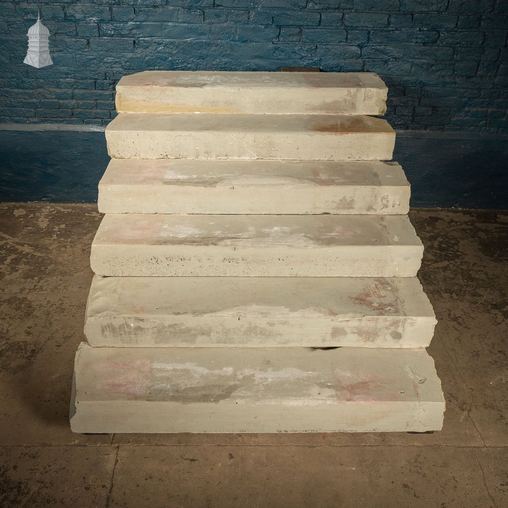 Staircase Treads, Soild York Stone, 6-Step Flight