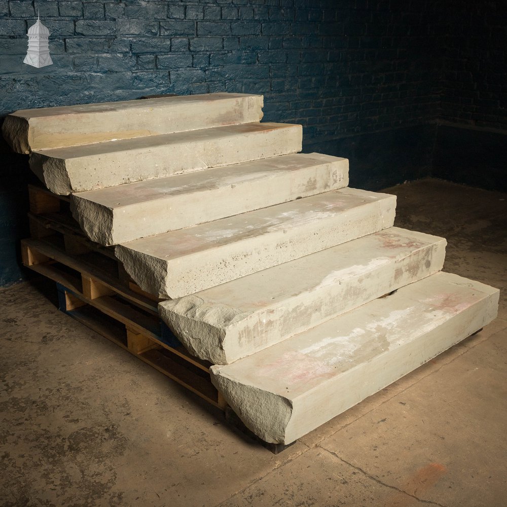Staircase Treads, Soild York Stone, 6-Step Flight