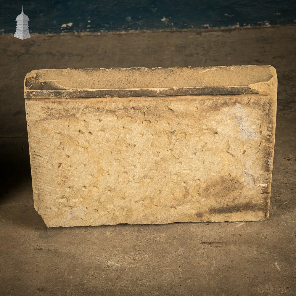Single-Pitch Wall Coping Stones, Pair of Large Reclaimed Plinths