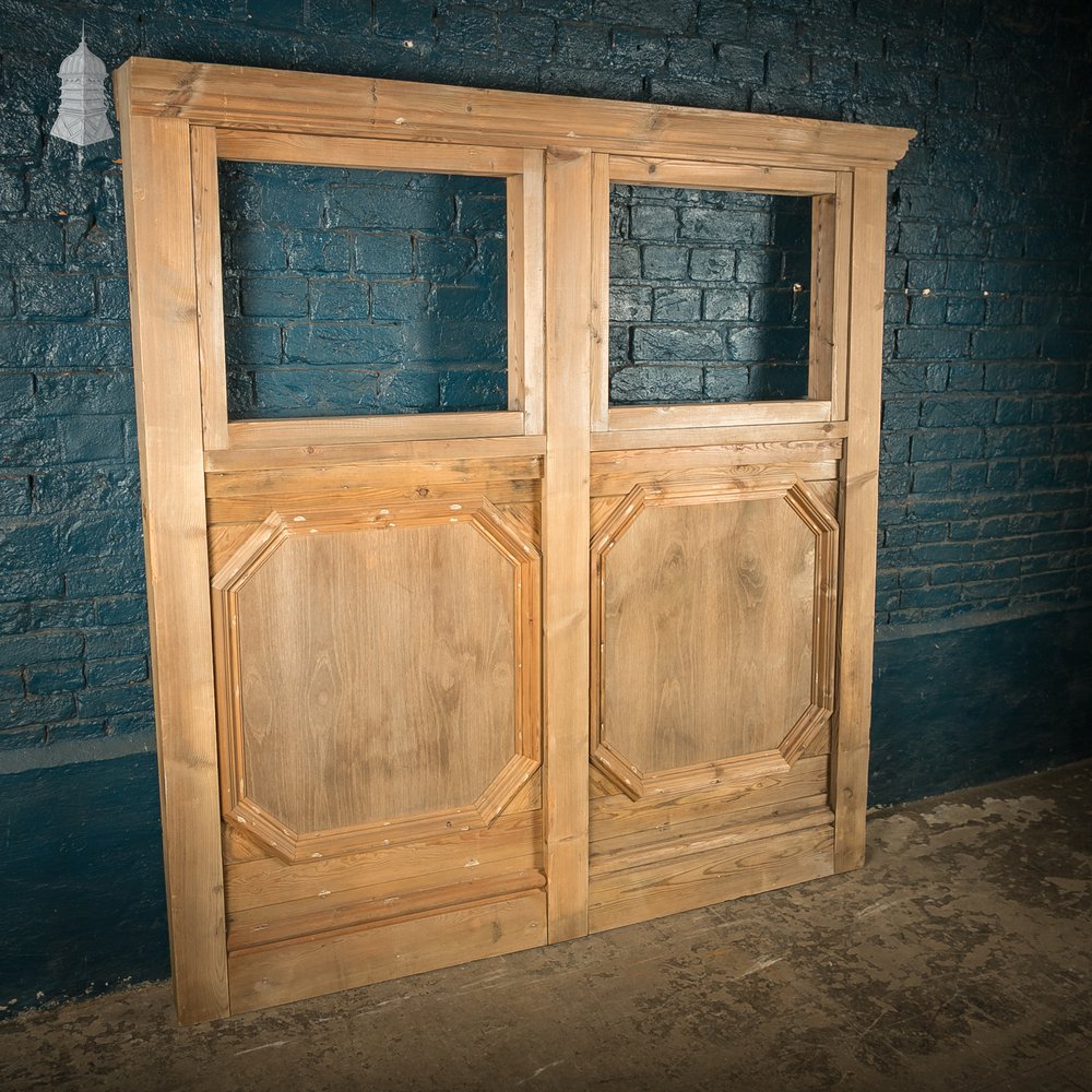 Half-Glazed Moulded Pine Architectural Partition Screen
