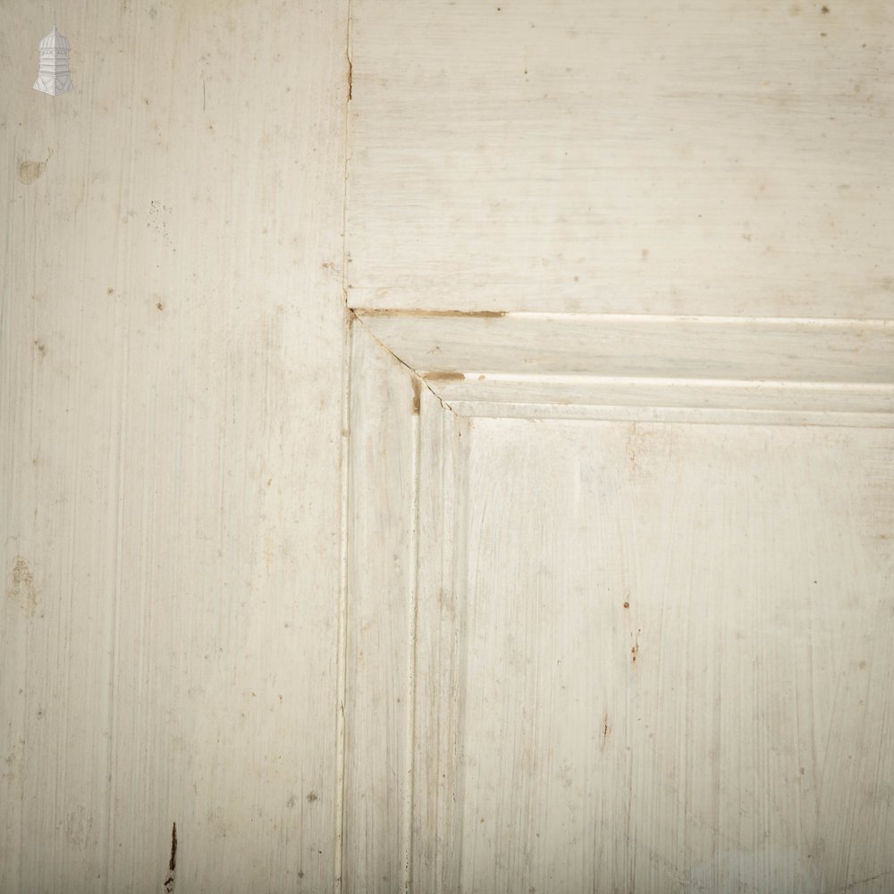 Pine Paneled Door, 6 Moulded Panel White Painted 20th C