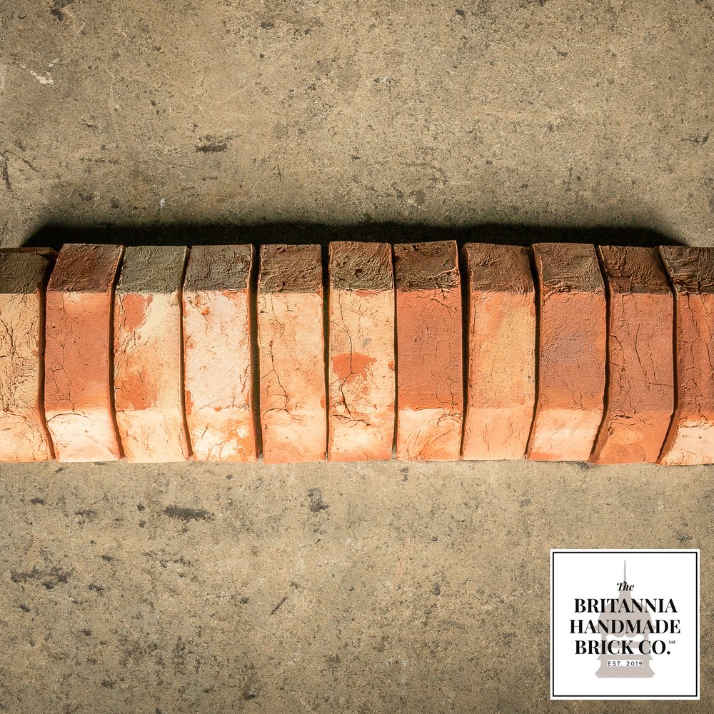 2 1/2" Double Cant Handmade Red Brick, Period Style 2.5 Inch Coping Brick