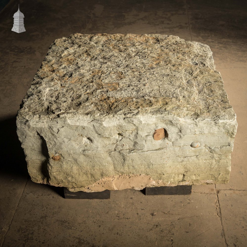 Sandstone Block, Roughly Hewn Square, Approx. 3ft x 3ft