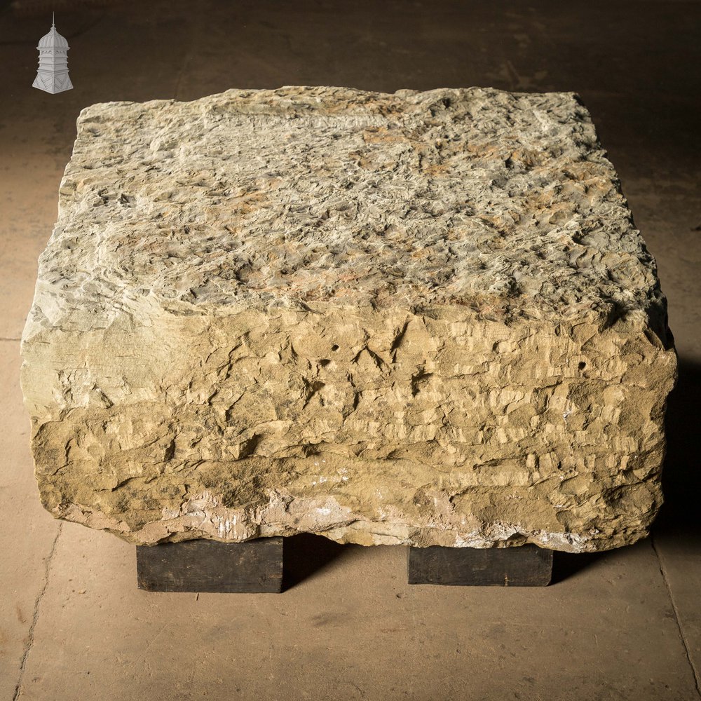 Sandstone Block, Roughly Hewn Square, Approx. 3ft x 3ft