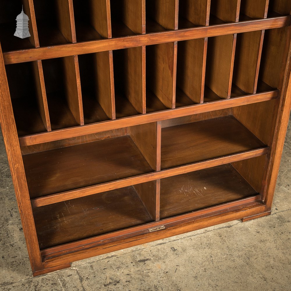 Tambour Front Cabinet, Mahogany and Oak Construction with internal pigeonhole shelving from a liner