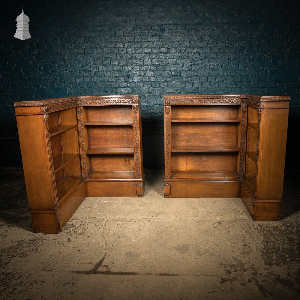 Corner Bookcases, Pair