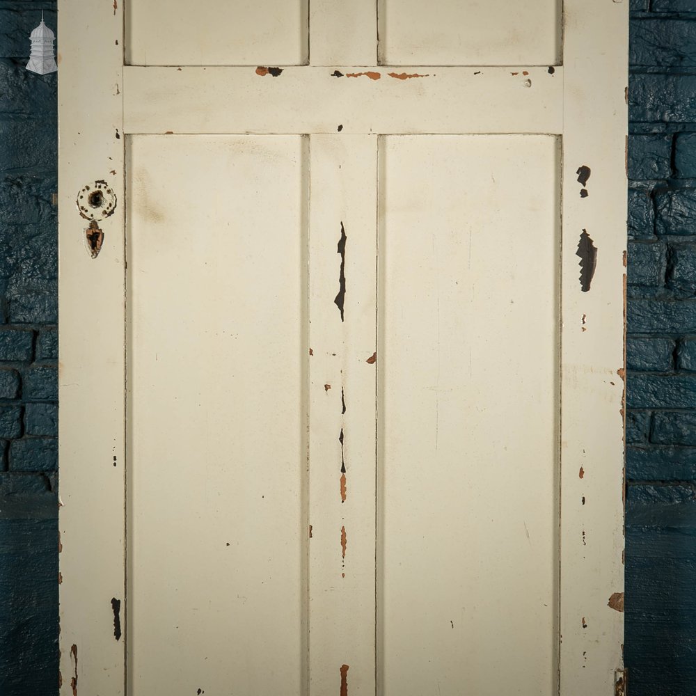 Glazed Pine Door, Victorian Panelled Door with Leaded Glass