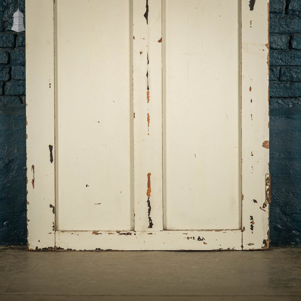 Glazed Pine Door, Victorian Panelled Door with Leaded Glass