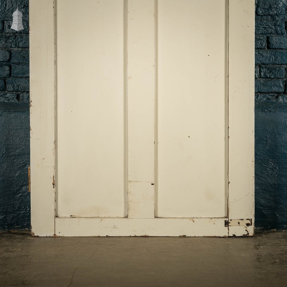 Glazed Pine Door, Victorian Panelled Door with Leaded Glass