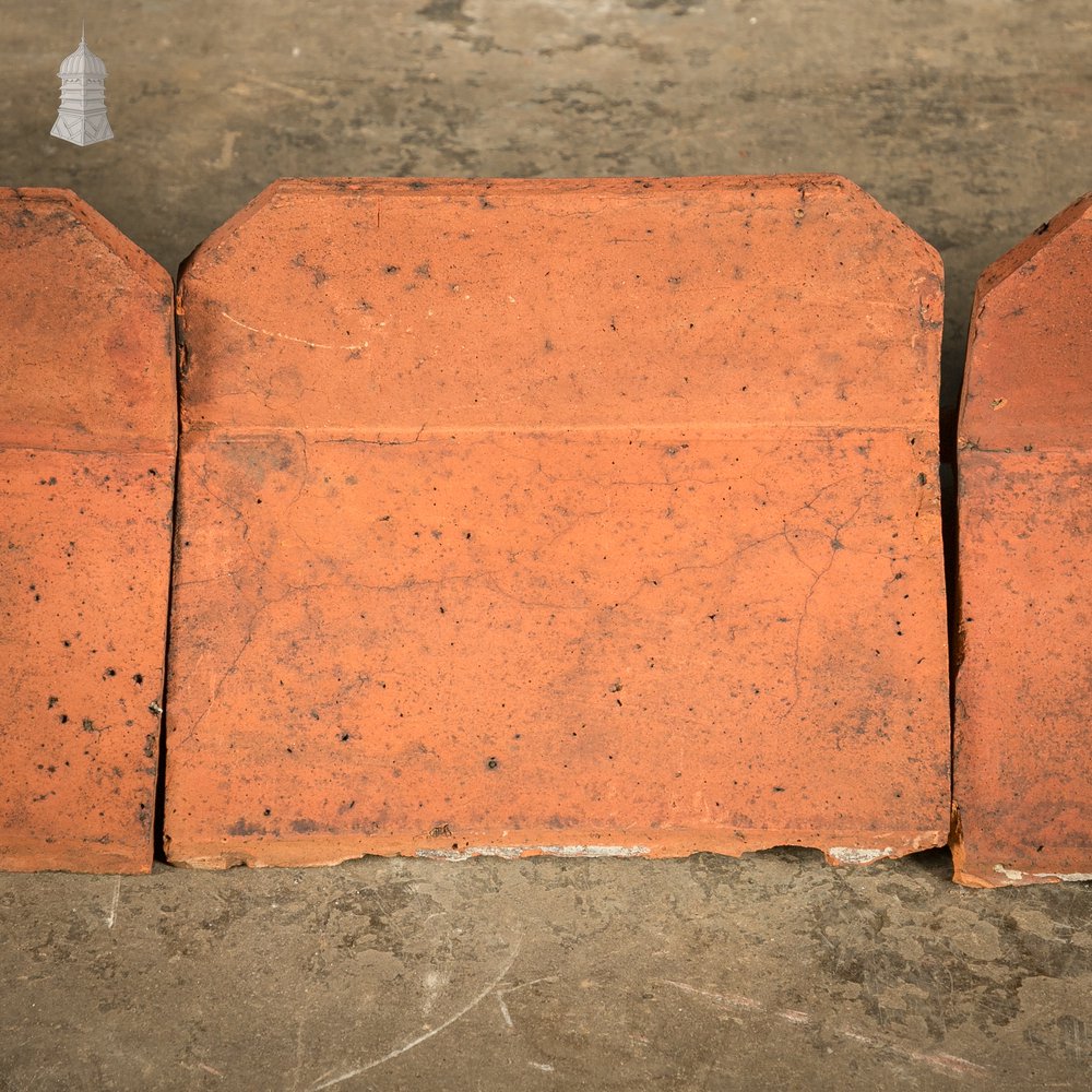 Capped Ridge Tiles, A Batch of 55 Reclaimed Terracotta