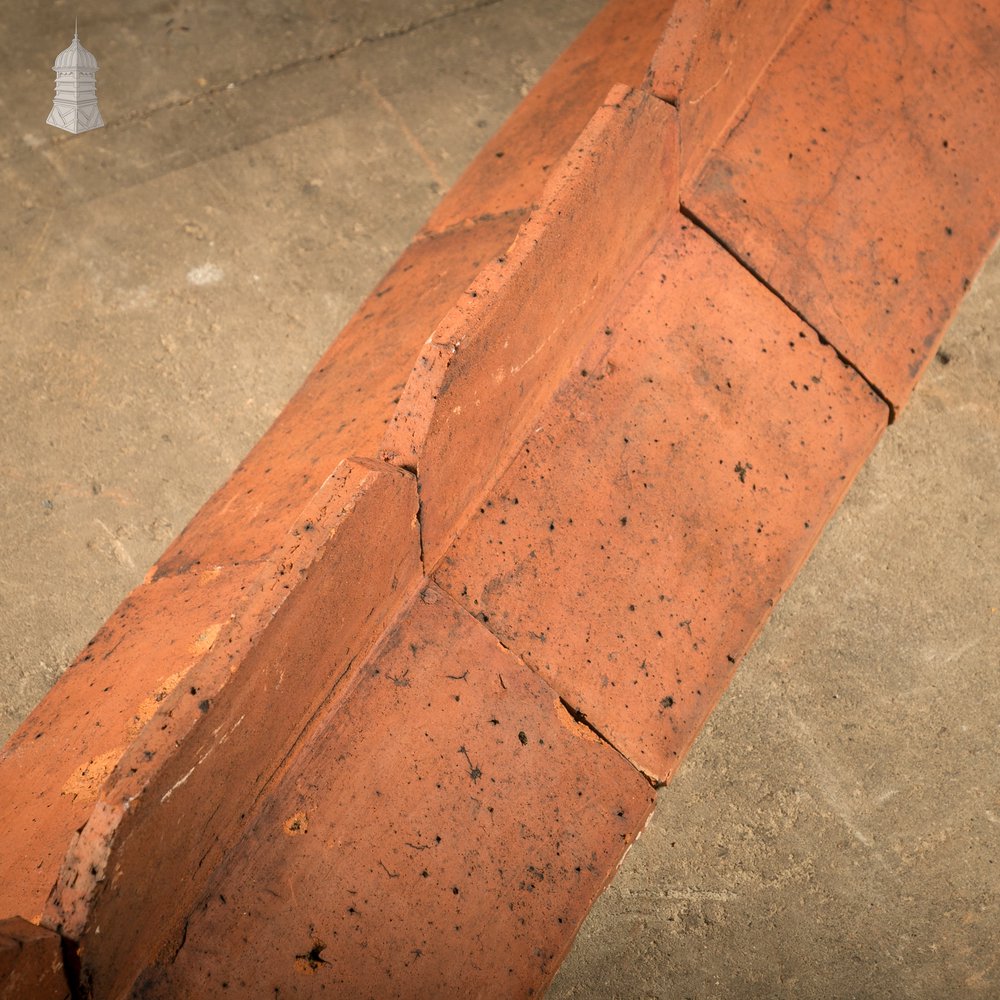 Capped Ridge Tiles, A Batch of 55 Reclaimed Terracotta