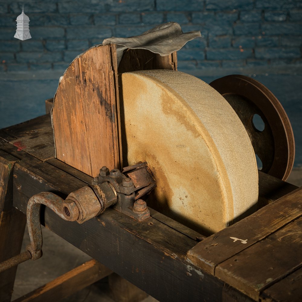 Sandstone Grindstone, Bench Mounted