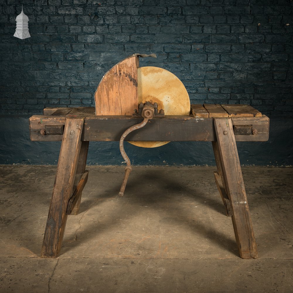 Sandstone Grindstone, Bench Mounted