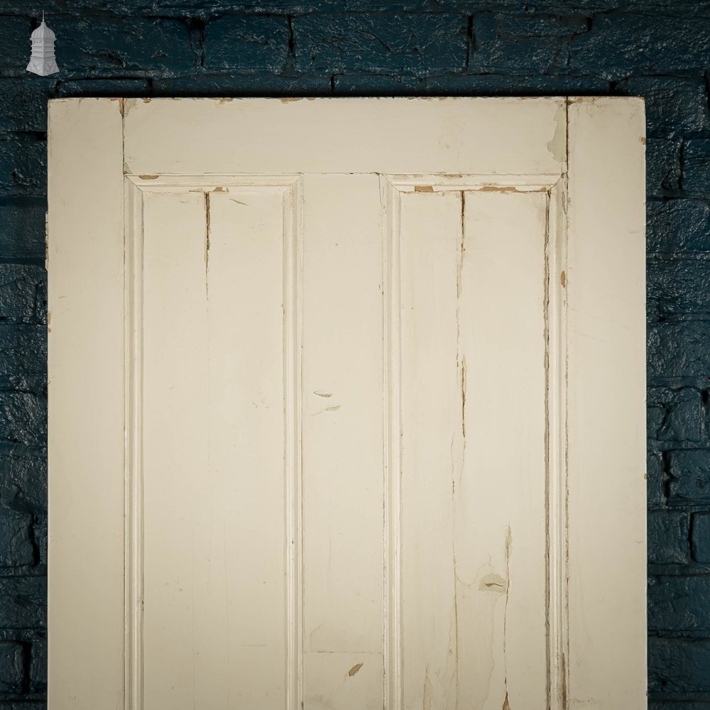 Pine Panelled Door, Victorian 4 Panel, White Painted