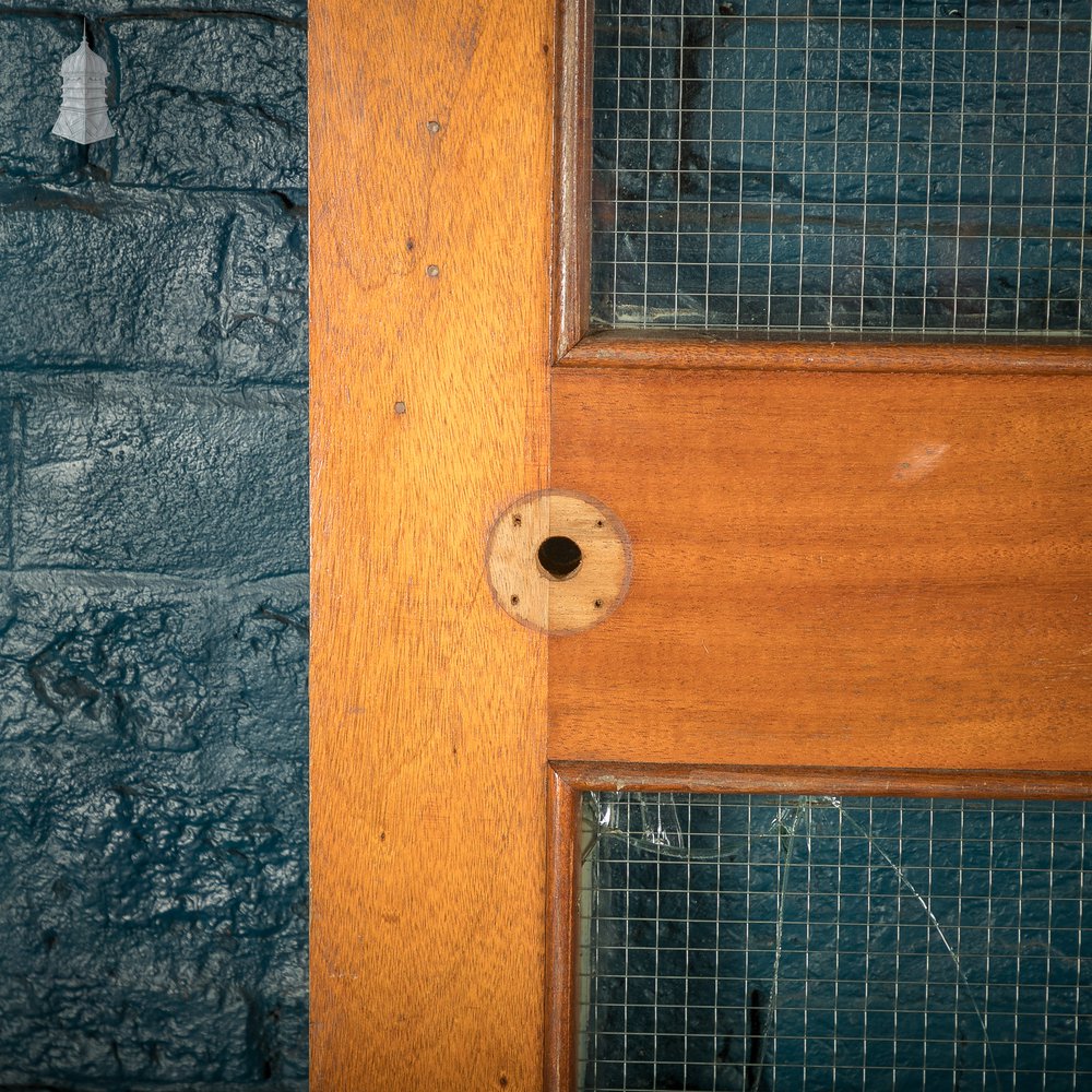 Glazed Internal Door, Mahogany with Wired Glass