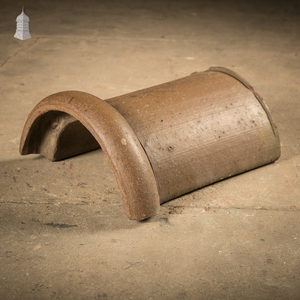Capped Interlocking Terracotta Ridge Tiles, Batch of 23