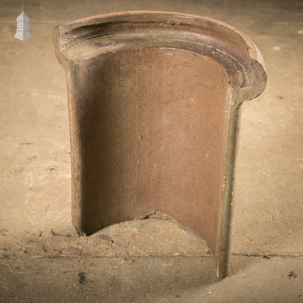 Capped Interlocking Terracotta Ridge Tiles, Batch of 23
