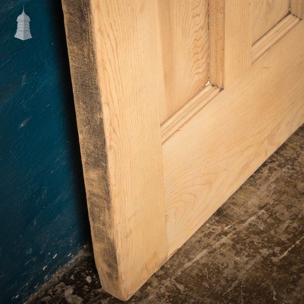 Glazed Pine Door, 1930s Moulded Paneled Door