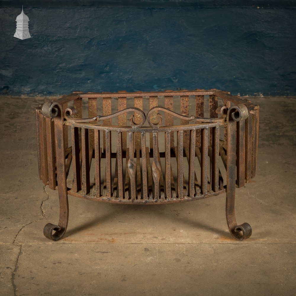 Fire Grate, Wrought Iron Scroll Details