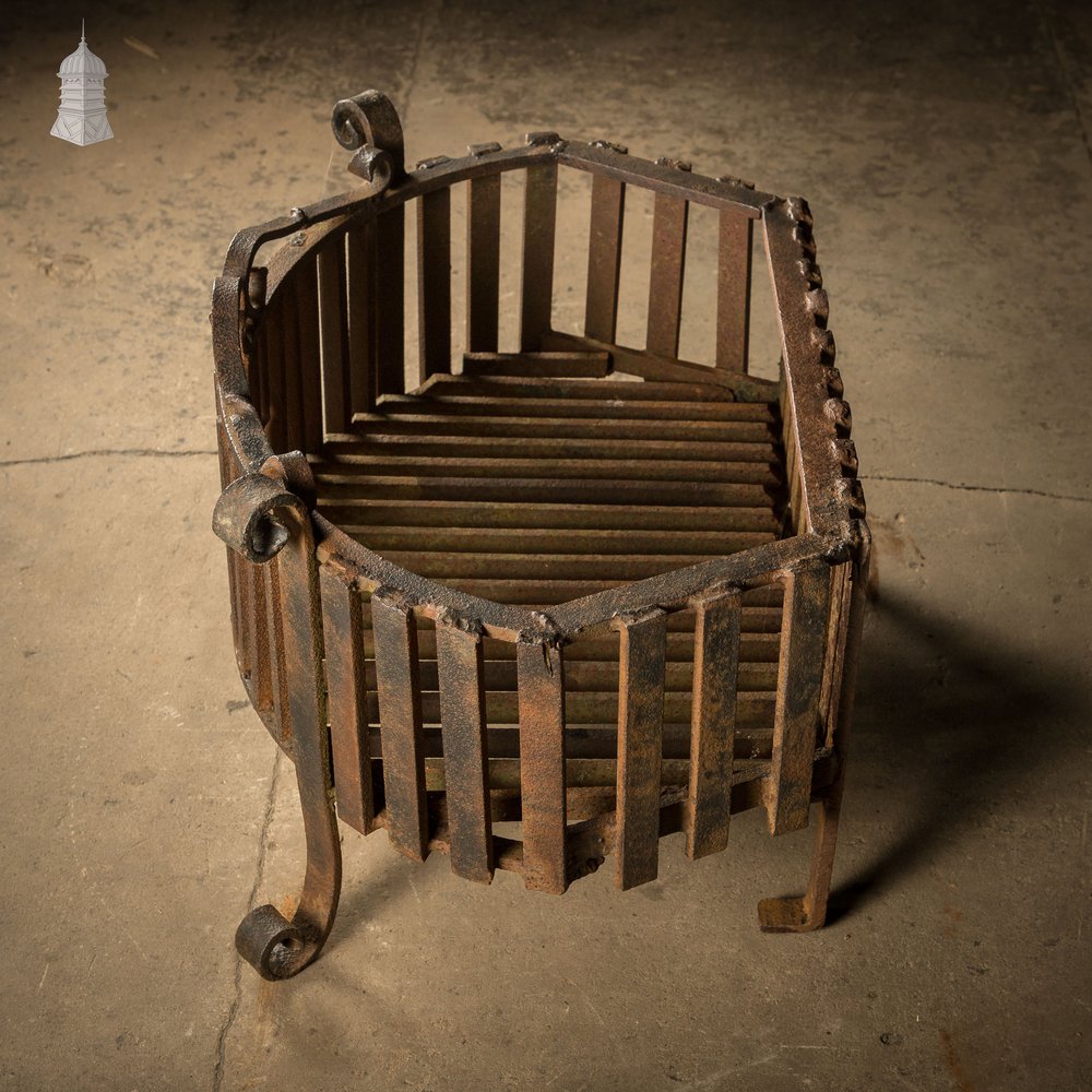 Fire Grate, Wrought Iron Scroll Details