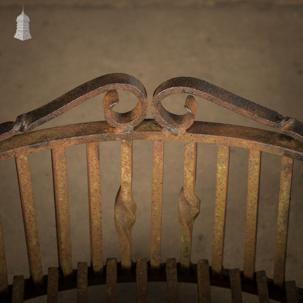 Fire Grate, Wrought Iron Scroll Details