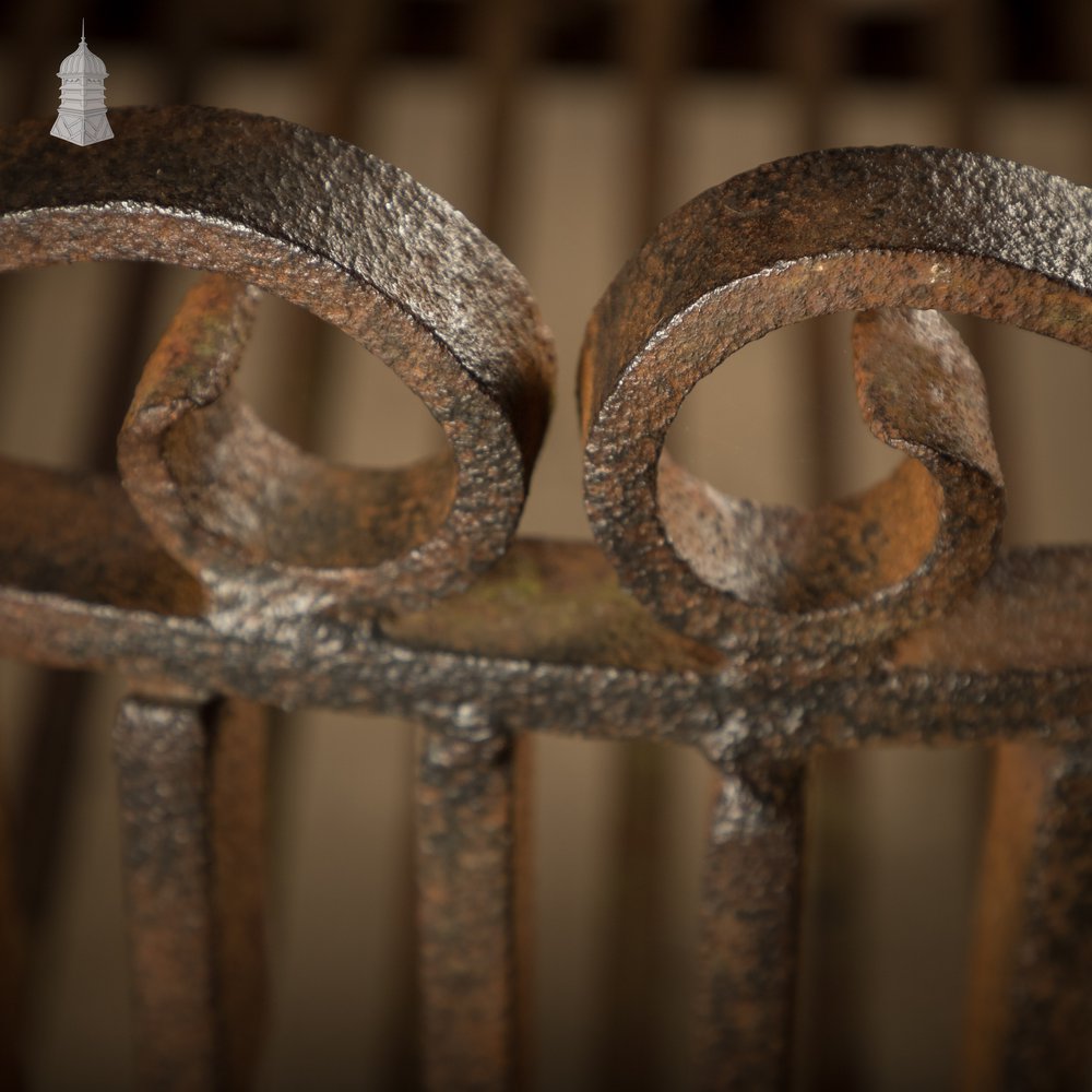 Fire Grate, Wrought Iron Scroll Details