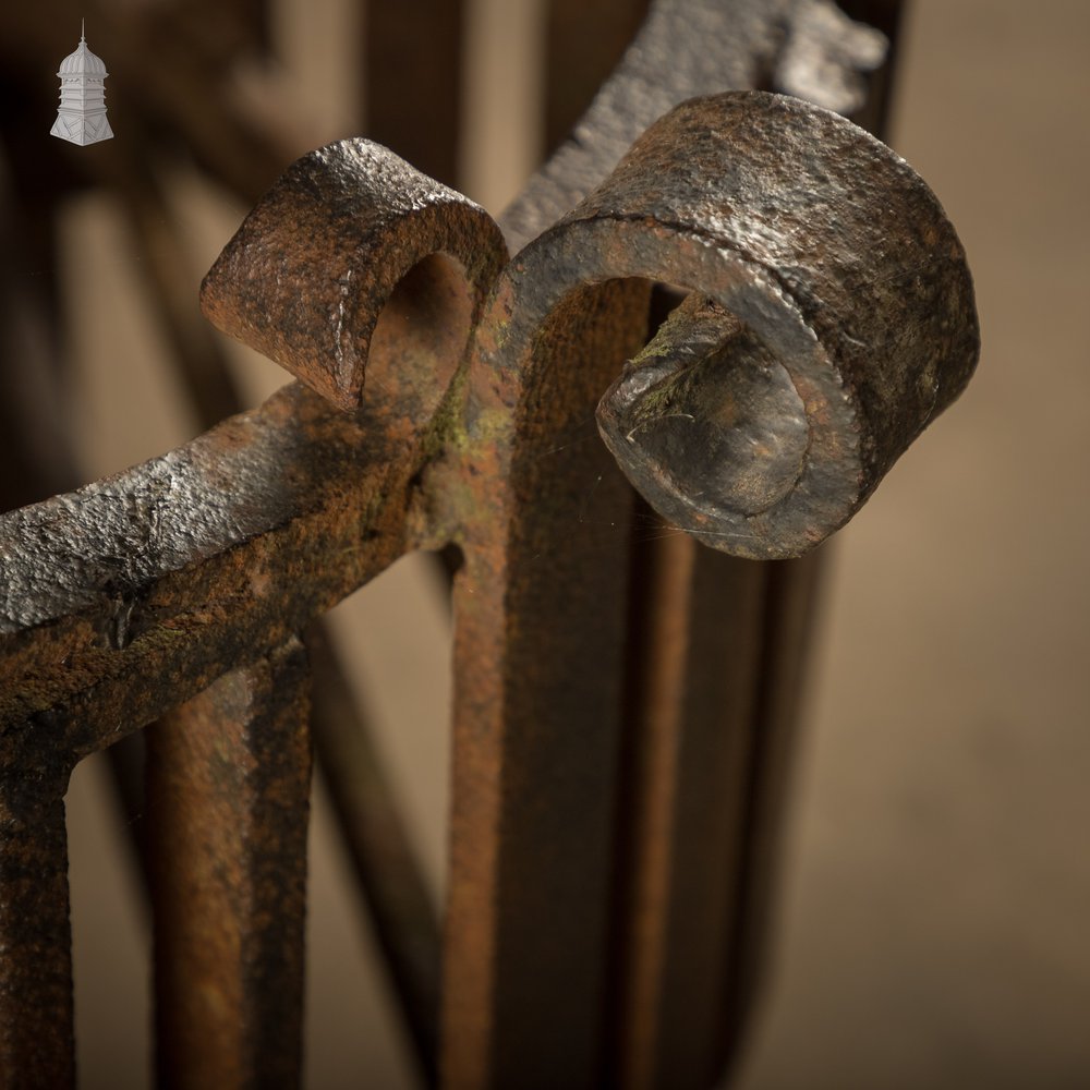 Fire Grate, Wrought Iron Scroll Details