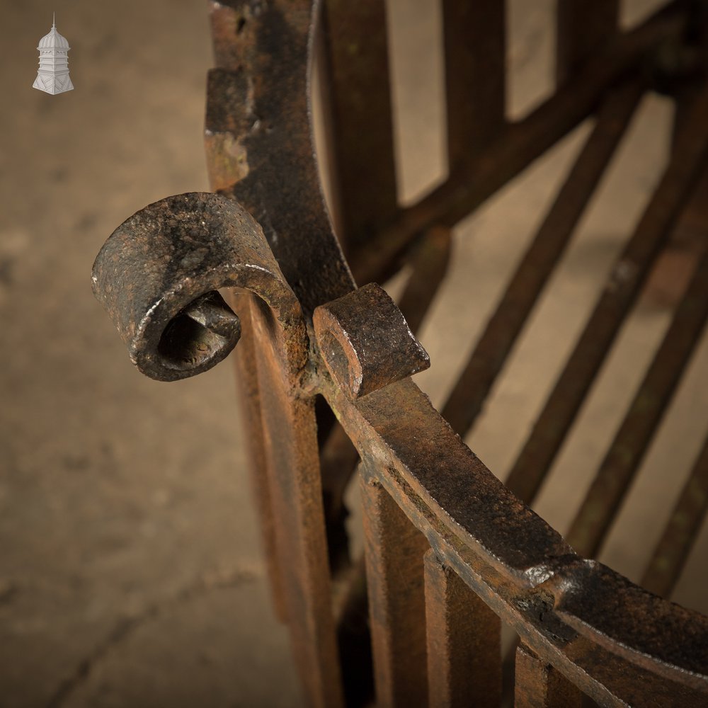Fire Grate, Wrought Iron Scroll Details
