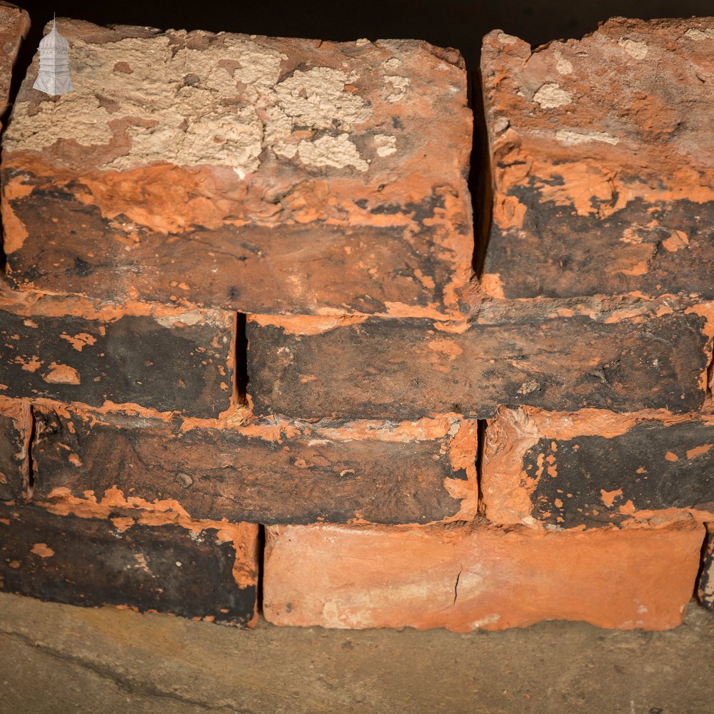 Curved Red Bricks, Reclaimed, Batch of 66