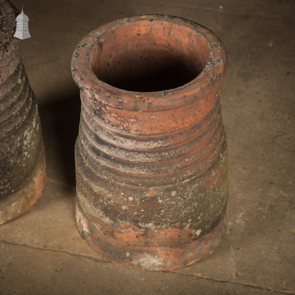 Ribbed Beehive Chimney Pots, Pair