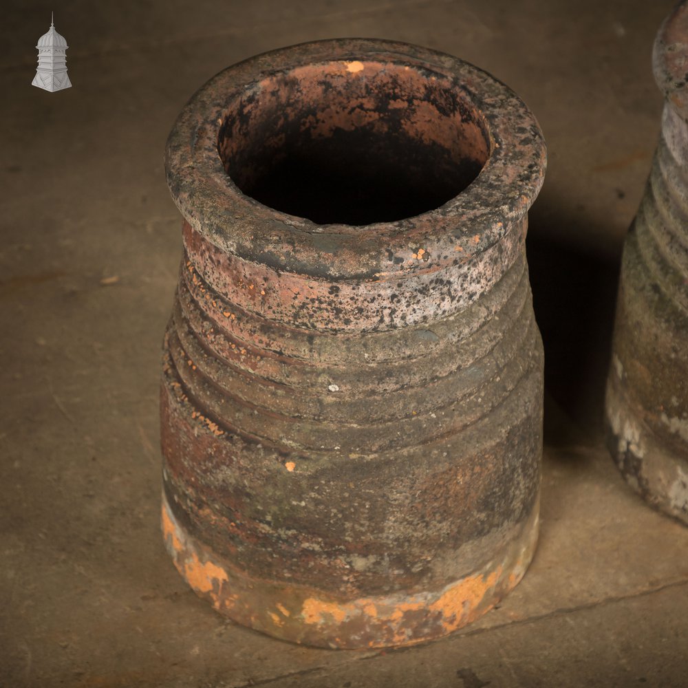 Ribbed Beehive Chimney Pots, Pair