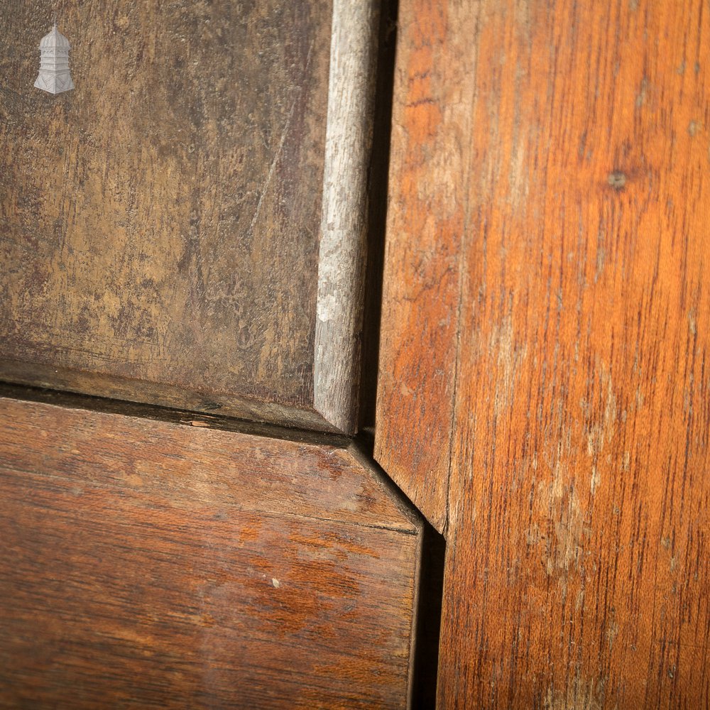 Hardwood Entrance Door, Wide, Early 20th C Paneled Mahogany