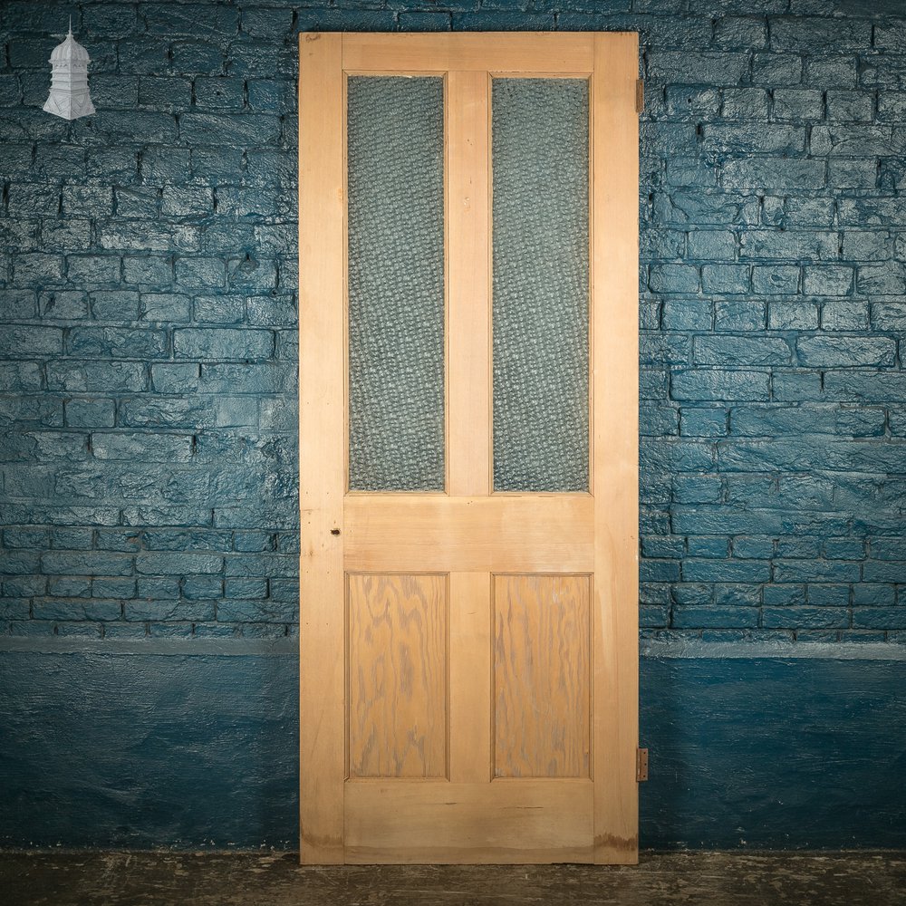 Half Glazed 4 Panel Internal Door, Victorian, Muranese Florentine Obscure Glazing