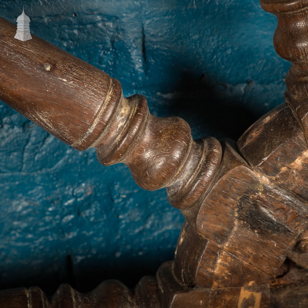 5ft Ship’s Helm / Wheel, Teak and Brass