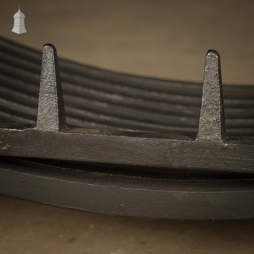 Fire Grate and Andirons, Cast Iron with Fleur de Lis detail