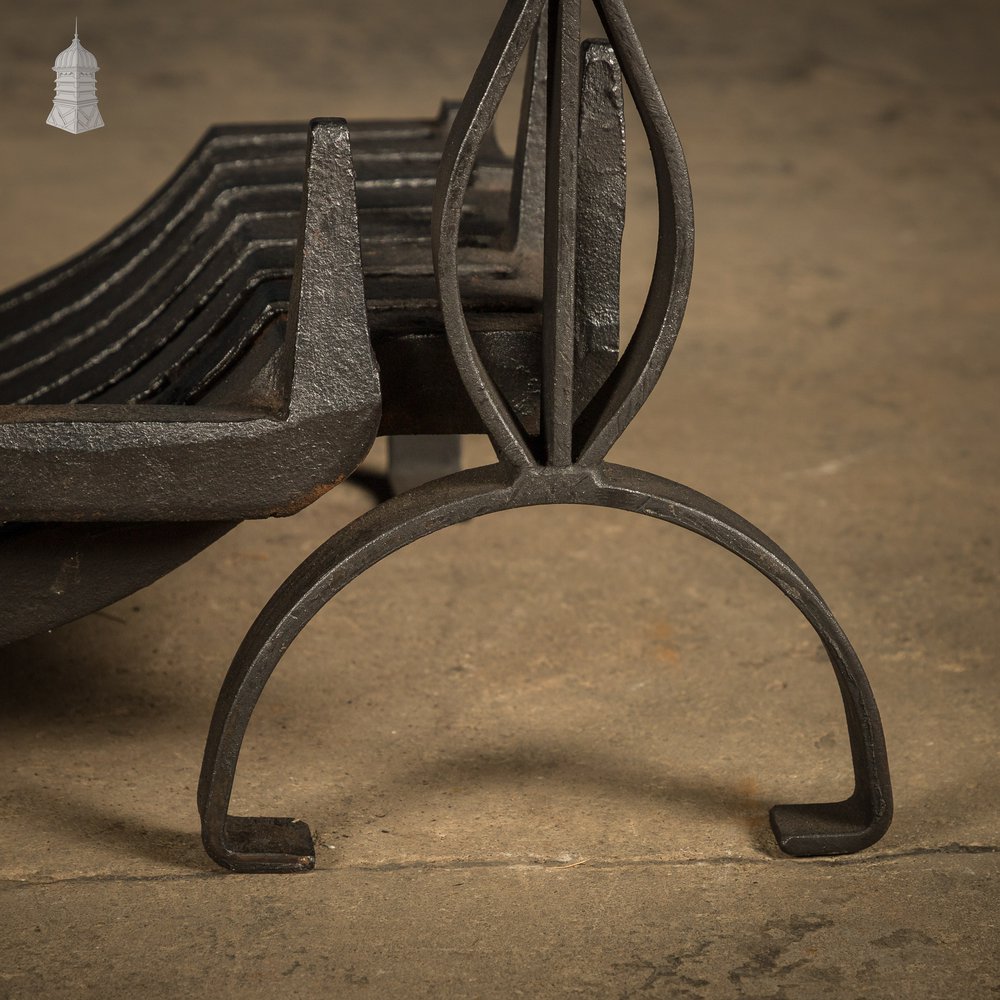 Fire Grate with Andirons, Cast Iron