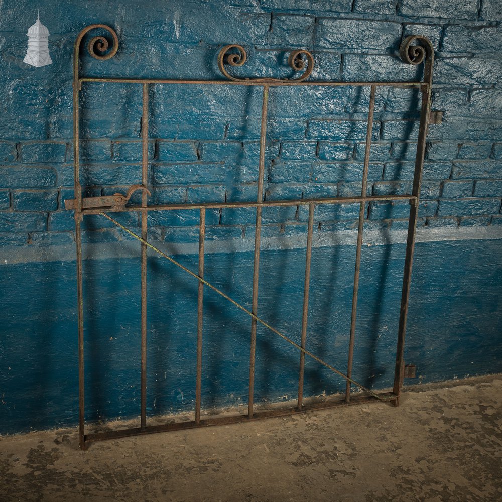 Wrought Iron Gate Scrollwork Details & Latch