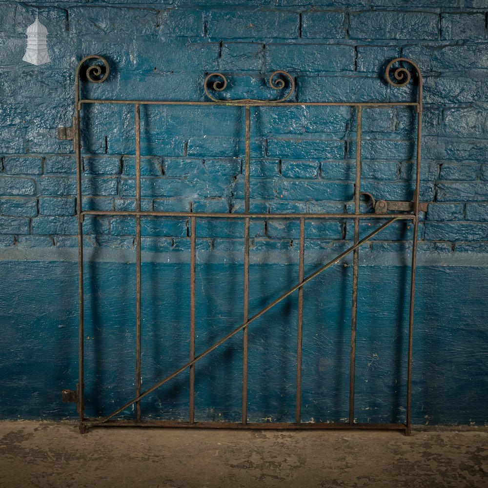 Wrought Iron Gate Scrollwork Details & Latch