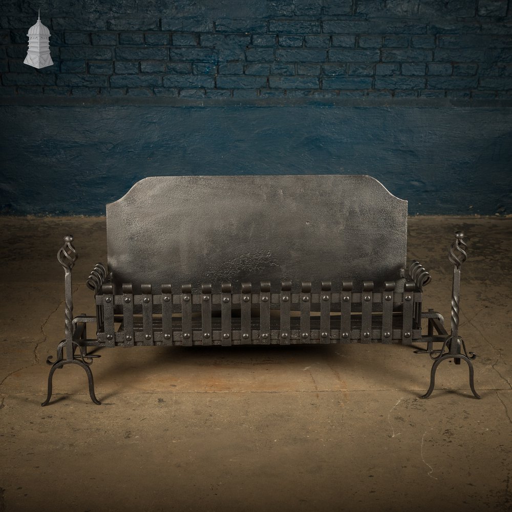 Fire Grate with Andirons, Cast Iron