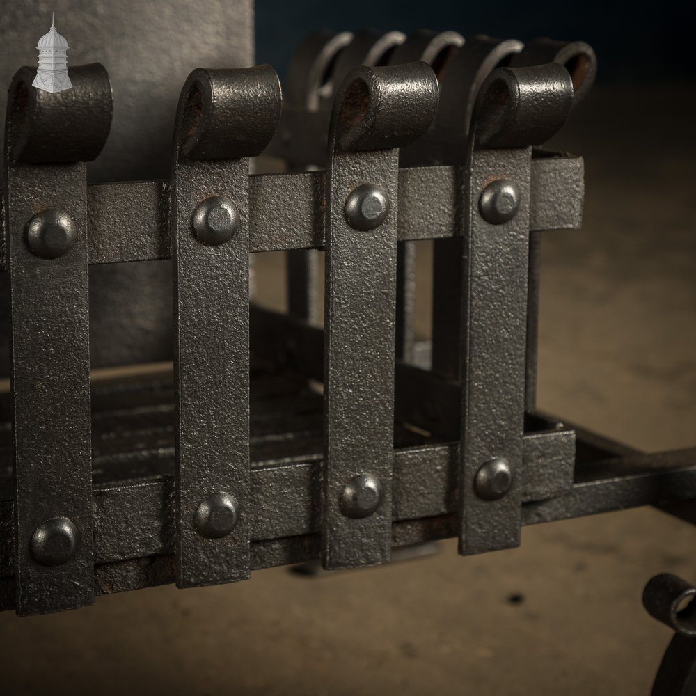 Fire Grate with Andirons, Cast Iron